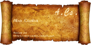 Aba Csaba névjegykártya