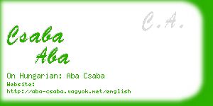 csaba aba business card